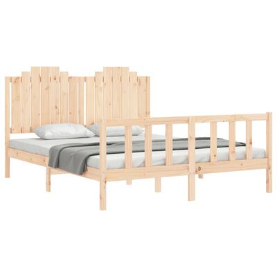 vidaXL Bed Frame without Mattress King Size Solid Wood Pine