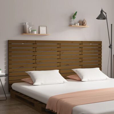 vidaXL Wall Headboard Honey Brown 186x3x91.5 cm Solid Wood Pine