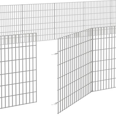 vidaXL Free Range Animal Enclosure 24-Panel 54x60 cm Galvanised Iron