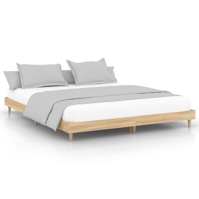 vidaXL Bed Frame without Mattress Sonoma Oak 140x200 cm Engineered Wood