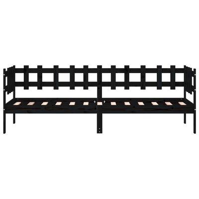 vidaXL Day Bed without Mattress Black 80x200 cm Solid Wood Pine