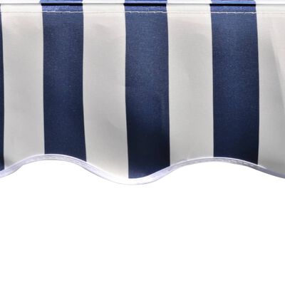 vidaXL Awning Top Sunshade Canvas Blue & White 3 x 2.5 m (Frame Not Included)