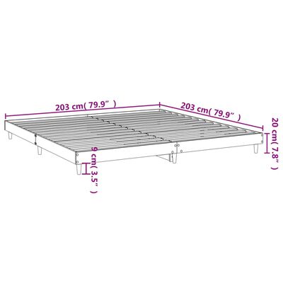 vidaXL Bed Frame without Mattress Concrete Grey 200x200 cm