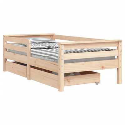 vidaXL Kids Bed Frame with Drawers 70x140 cm Solid Wood Pine