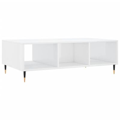 vidaXL Coffee Table High Gloss White 104x60x35 cm Engineered Wood