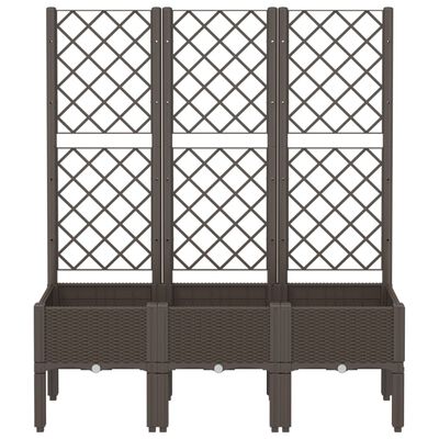 vidaXL Garden Planter with Trellis Brown 120x40x142 cm PP