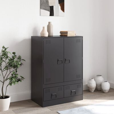 vidaXL Highboard Black 67x39x95 cm Steel