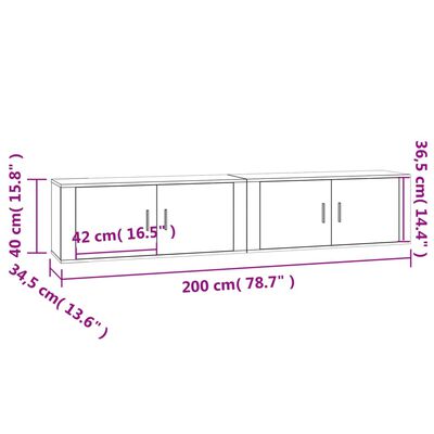 vidaXL Wall-mounted TV Cabinets 2 pcs White 100x34.5x40 cm