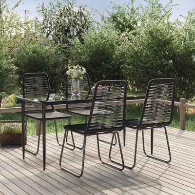 vidaXL 5 Piece Garden Dining Set Black