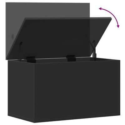 vidaXL Storage Box Black 60x35x35 cm Engineered Wood