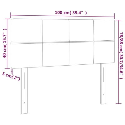 vidaXL Headboard Light Grey 100x5x78/88 cm Fabric