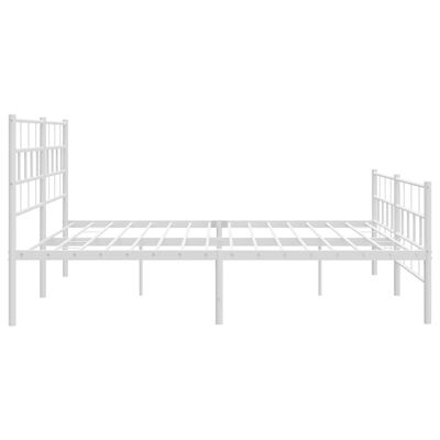 vidaXL Metal Bed Frame without Mattress with Footboard White 200x200 cm