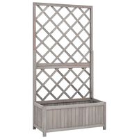 vidaXL Garden Trellis Planter Grey 70x30x135 cm Solid Firwood