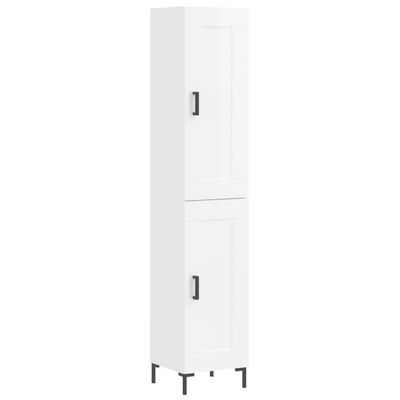 vidaXL Highboard High Gloss White 34.5x34x180 cm Engineered Wood