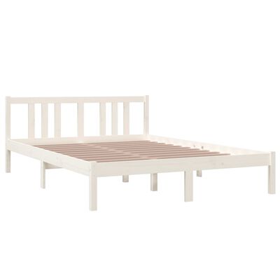 vidaXL Bed Frame without Mattress White Solid Wood 140x200 cm