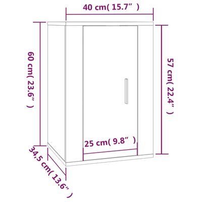 vidaXL Wall Mounted TV Cabinets 2 pcs Sonoma Oak 40x34.5x60 cm