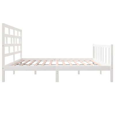 vidaXL Bed Frame without Mattress White Solid Wood 120x200 cm (810078+814185)