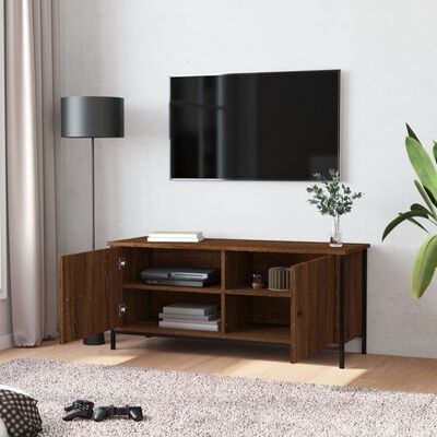 vidaXL TV Cabinet with Doors Brown Oak 102x35x45 cm Engineered Wood