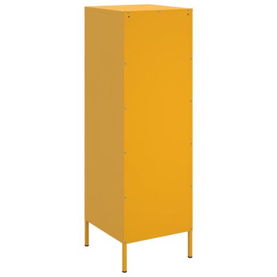 vidaXL Highboard Mustard Yellow 36x39x113 cm Steel