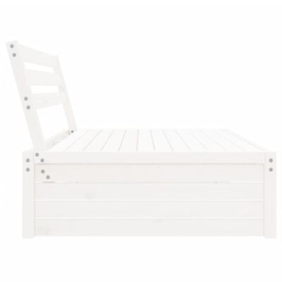 vidaXL Garden Middle Sofa White 120x80 cm Solid Wood Pine