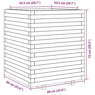 vidaXL Garden Planter 60x60x72 cm Impregnated Wood Pine