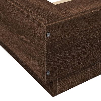 vidaXL Bed Frame with LED Lights without Mattress Brown Oak 135x190 cm Double