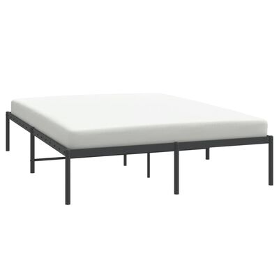 vidaXL Metal Bed Frame without Mattress Black 140x190 cm