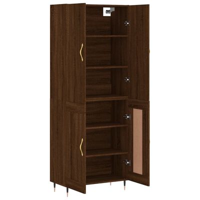 vidaXL Highboard Brown Oak 69.5x34x180 cm Engineered Wood