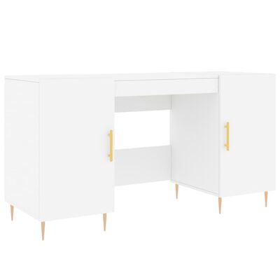 vidaXL Desk White 140x50x75 cm Engineered Wood