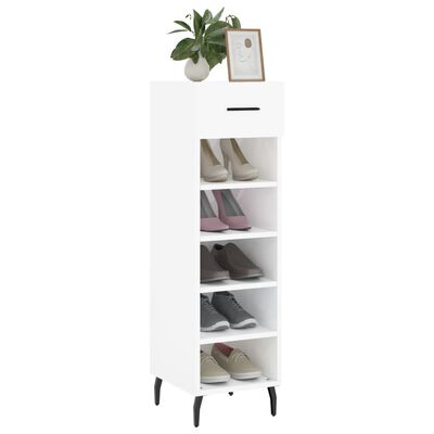 vidaXL Shoe Cabinet High Gloss White 30x35x105 cm Engineered Wood