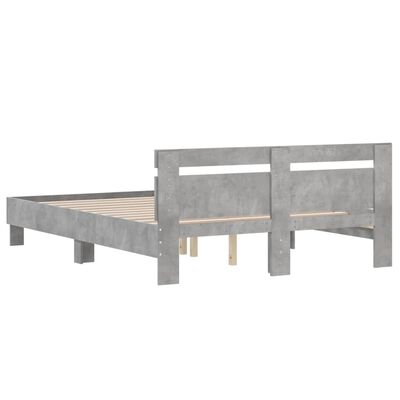 vidaXL Bed Frame without Mattress Concrete Grey 140x190 cm