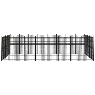 vidaXL Outdoor Dog Kennel Steel 36.86 m²