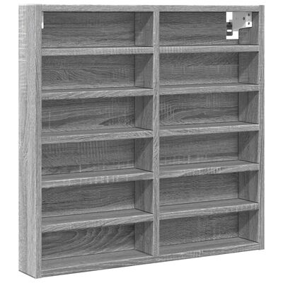 vidaXL Vitrine Cabinet Grey Sonoma 60x8.5x58 cm Engineered Wood