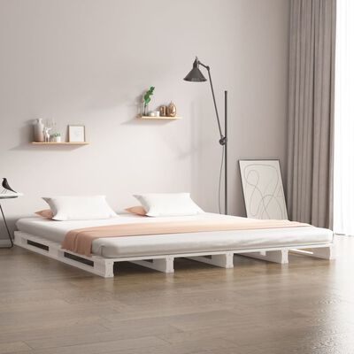 vidaXL Pallet Bed without Mattress White 120x200 cm Solid Wood