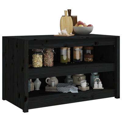 vidaXL Outdoor Kitchen Cabinet Black 106x55x64 cm Solid Wood Pine