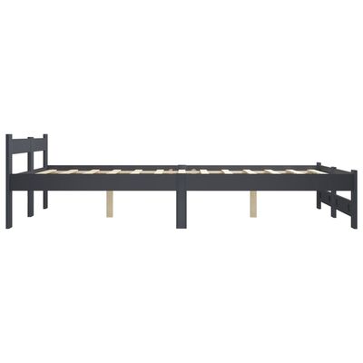 vidaXL Bed Frame without Mattress Dark Grey Solid Pine Wood 120x200 cm