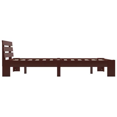 vidaXL Bed Frame without Mattress Dark Brown Solid Pine Wood 120x200 cm