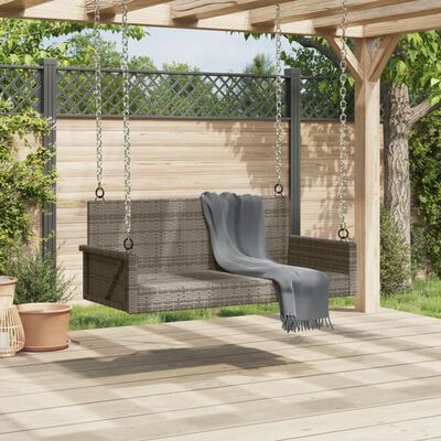 vidaXL Swing Bench Grey 119x56x48 cm Poly Rattan