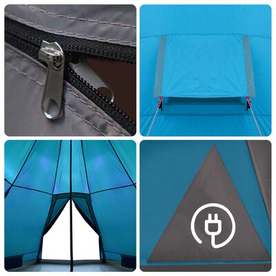 vidaXL Camping Tent Tipi 4-Person Blue Waterproof