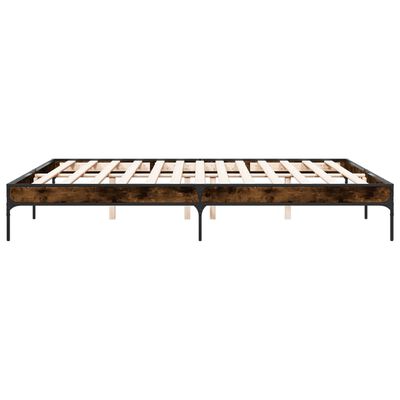 vidaXL Bed Frame without Mattress Smoked Oak 200x200 cm