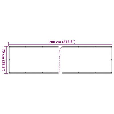 vidaXL Balcony Privacy Screen Grey 700x75 cm PVC