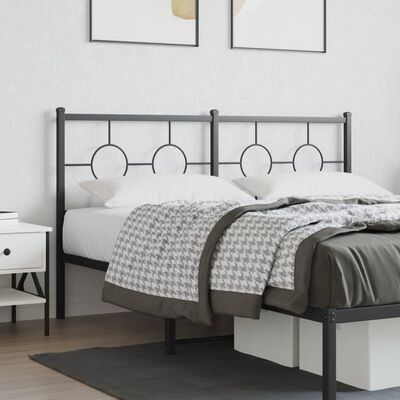 vidaXL Metal Headboard Black 150 cm