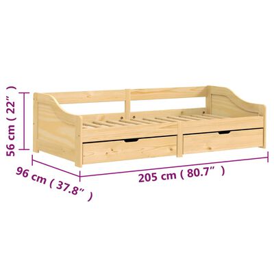 vidaXL Day Bed with 2 Drawers without Mattress "IRUN" 90x200 cm