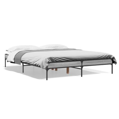 vidaXL Bed Frame without Mattress Grey Sonoma 150x200 cm King Size