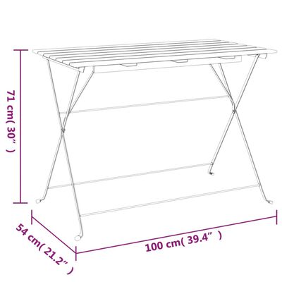 vidaXL 7 Piece Folding Bistro Set Solid Wood Acacia and Steel