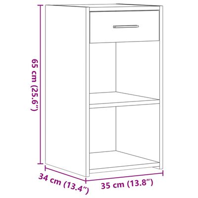 vidaXL Bedside Cabinet Grey Sonoma 35x34x65 cm Engineered Wood