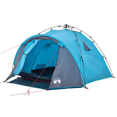 vidaXL Camping Tent Dome 3-Person Blue Quick Release