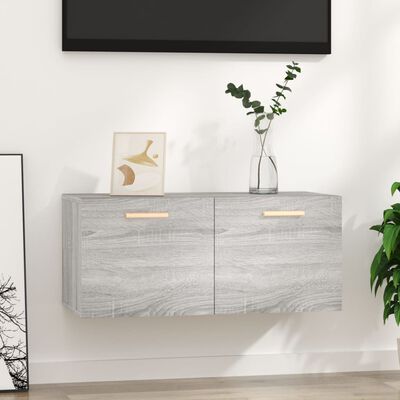 vidaXL Wall Cabinet Grey Sonoma 80x35x36.5 cm Engineered Wood