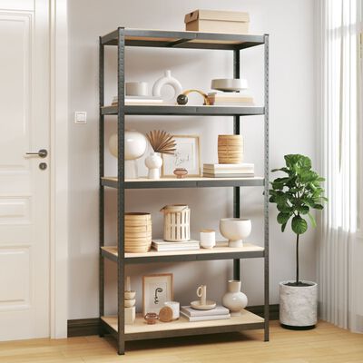 vidaXL 5-Layer Heavy-duty Shelf Grey Steel&Engineered Wood