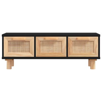 vidaXL Coffee Table Black 80x40x30 cm Engineered Wood&Solid Wood Pine